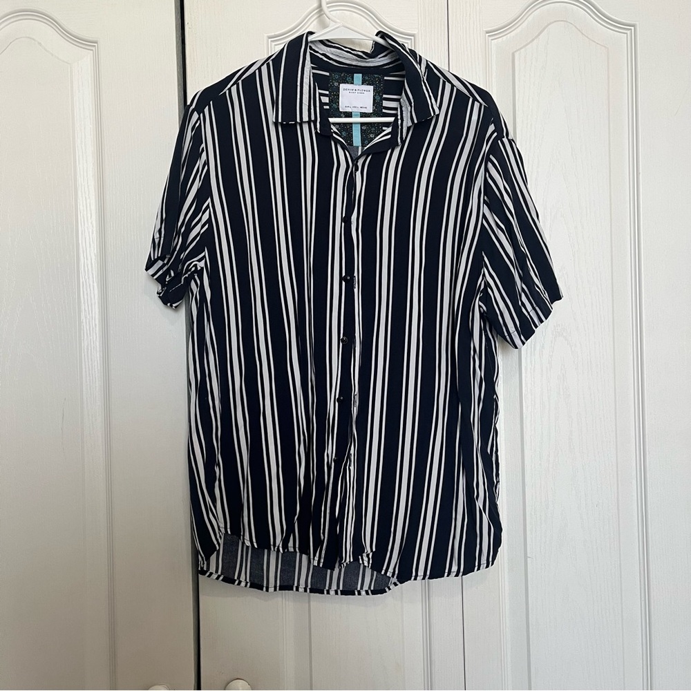 Denim & Flowers Blue and White Striped Shirt (Box C)